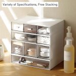 Desk Organizer-3 Tier Stackable Storage Drawers with 6 Compartments White Stackable Drawers Great for Desk Storage, Makeup Storage Bathroom Organization Accessories Etc (White) - Image 4